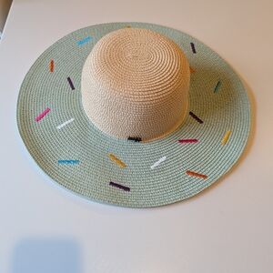 Lucky 7 Ladies Wide Brim Packable Sunhat Confetti Pastel